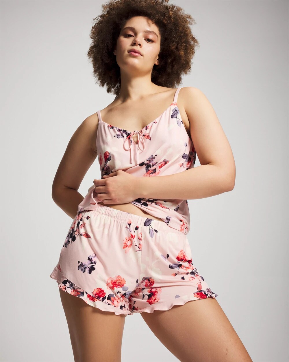 Ruffle Pajama Shorts - FLORAL DREAMS PINK BLUSH | Soma Women