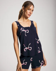 Pajama Tank - BELOVED BOWS GRAND NAVY | Soma Women