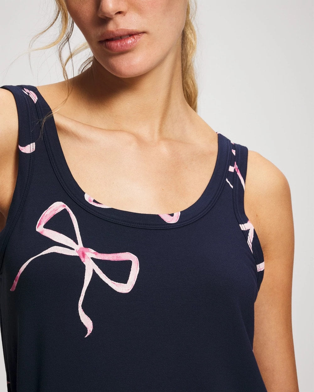 Pajama Tank - BELOVED BOWS GRAND NAVY | Soma Women