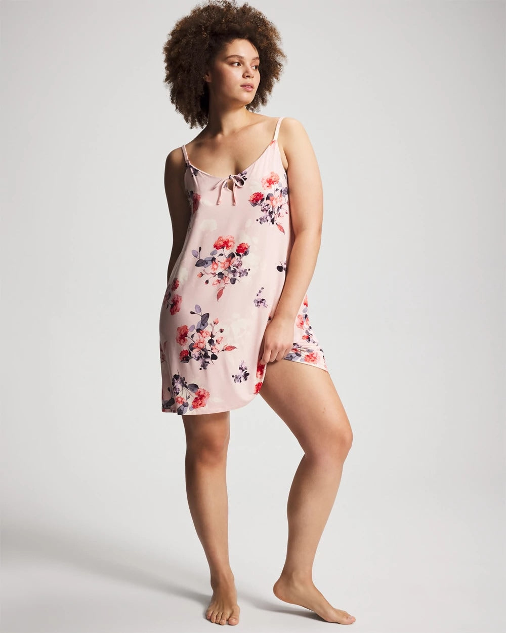Tie Front Chemise - FLORAL DREAMS PINK BLUSH | Soma Women