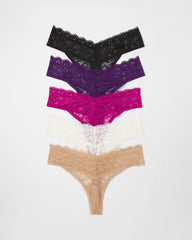 Thong Panty with Enchanting Lace 5 Pack - MAJESTIC PURPLE MULTIPACK | Soma Women