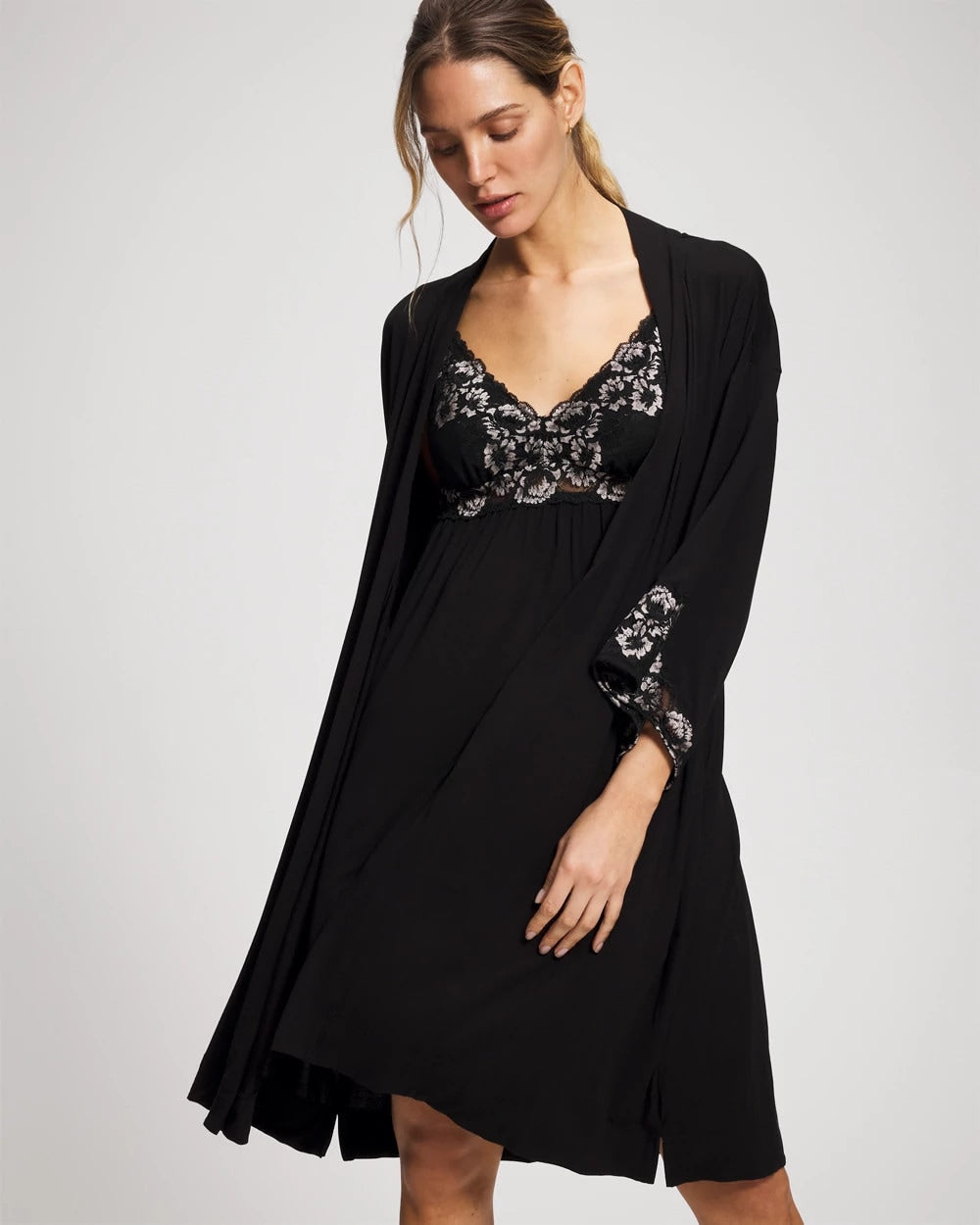 Lace Robe - BLACK | Soma Women