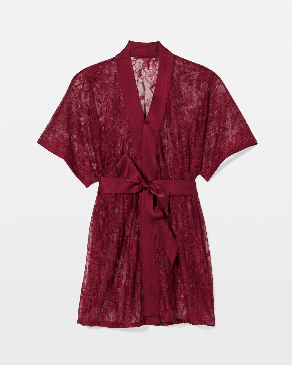 Lace And Silk Robe - RED VELVET | Soma Women