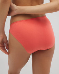 Cotton Blend Bikini Panty with Lace - DEEP SEA CORAL | Soma Women