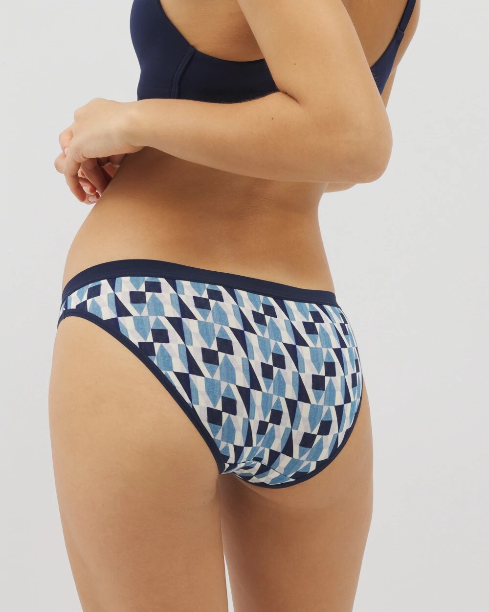 Cotton Bikini Panty - PRISM GEO MINI NAVY | Soma Women