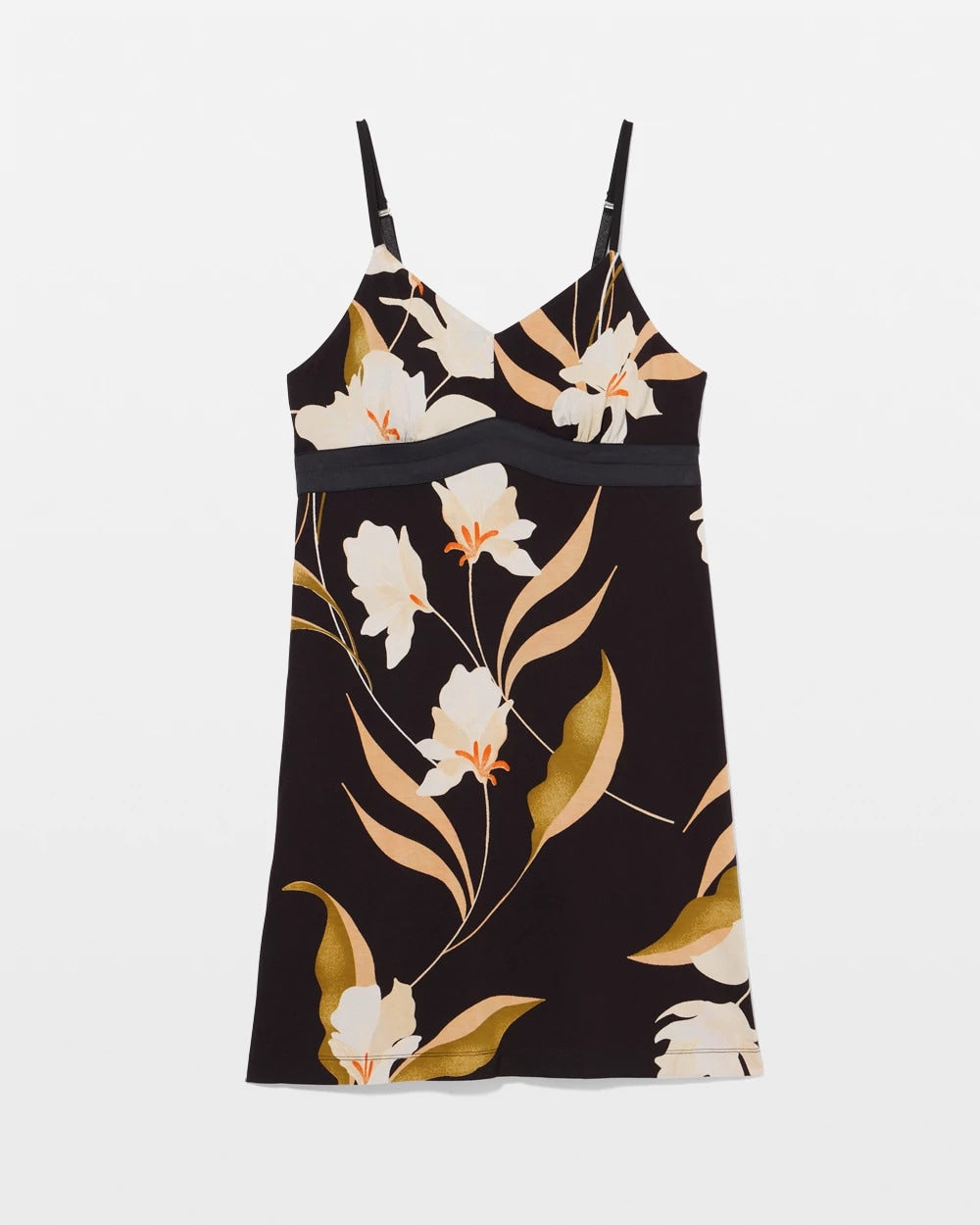 Satin Trim Chemise - MYSTIC BLOOMS BLACK MID | Soma Women