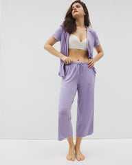Solid Piped Crop Pajama Pant - JACARANDA | Soma Women