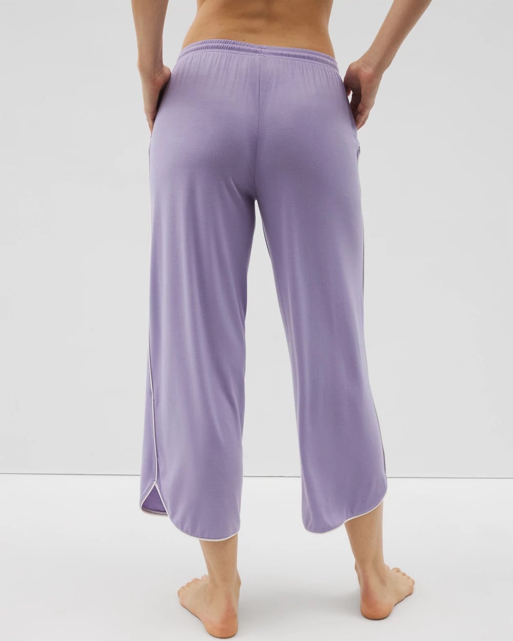 Solid Piped Crop Pajama Pant - JACARANDA | Soma Women
