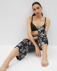 Cropped Pajama Pants - MEANDERING GARDEN BLACK | Soma Women