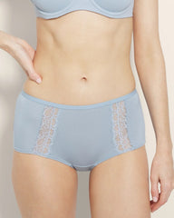 Boyshort Panty with Enchanting Lace - DUSTY BLUE | Soma Women