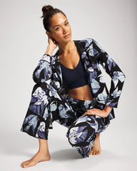 Satin Trim Pajama Pant - WHIMSICAL WINGS BLK MID | Soma Women