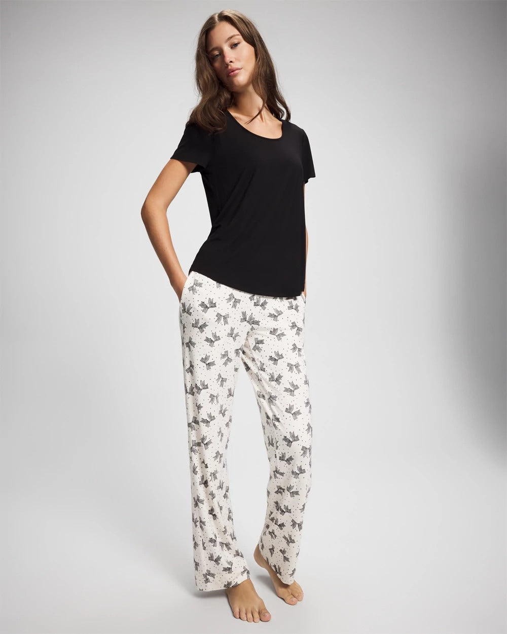 Packaged Short-Sleeve Pant Pajama Set - THATS A WRAP CHAMP MICRO | Soma Women