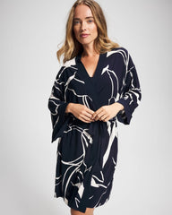 Short Robe - NOUVEAU FLORA NAVY | Soma Women