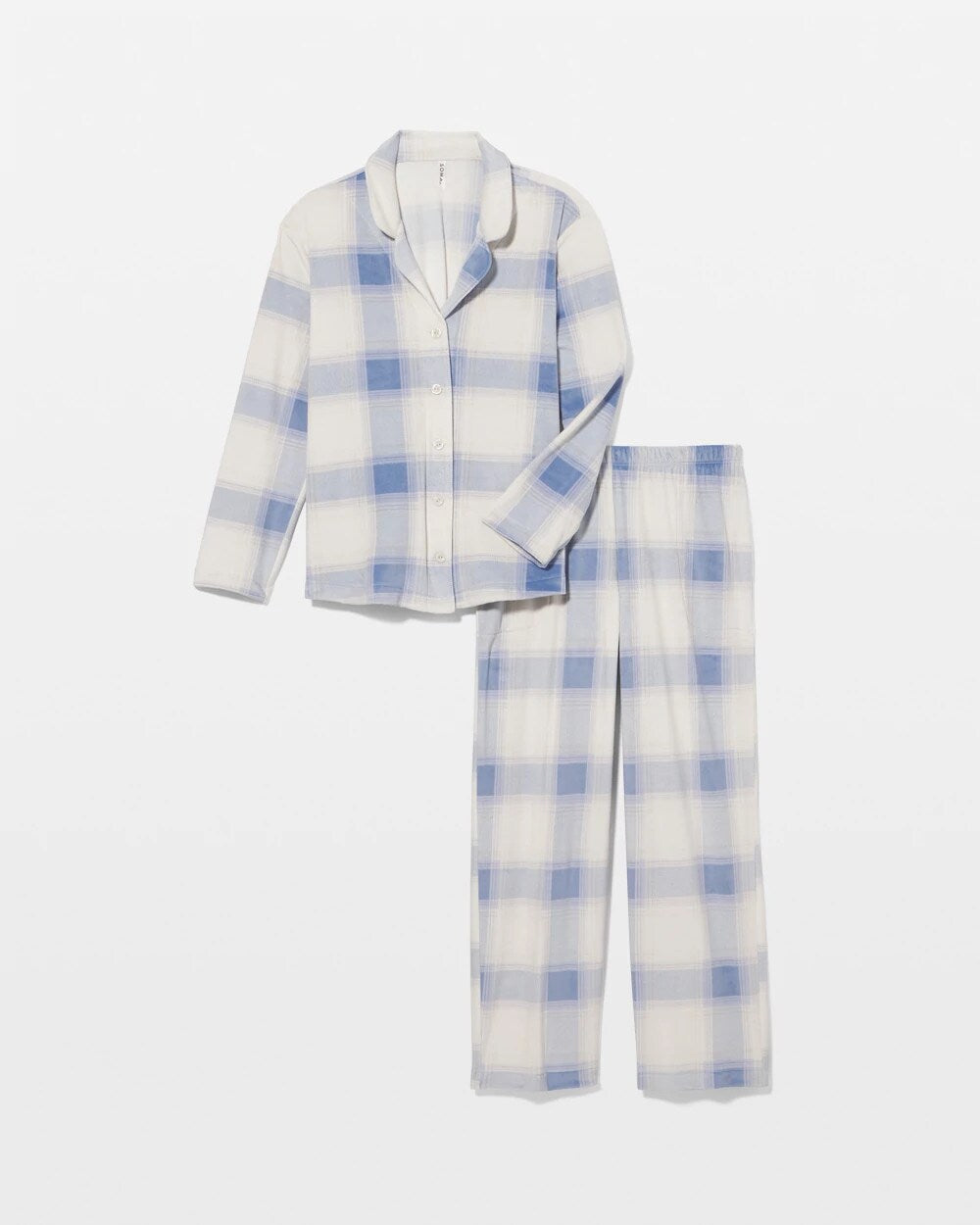 Long Sleeve Pajama Set - FROSTED PLAID BLUE | Soma Women