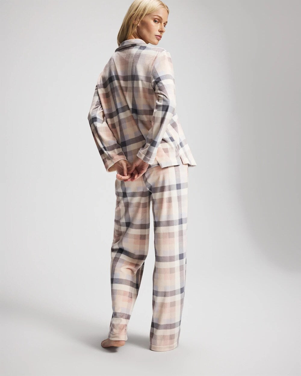 Long Sleeve Pajama Set - PRISM PLAID GRAY | Soma Women