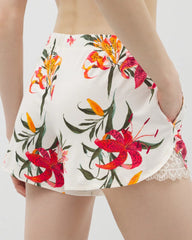 Lace-Trim Pajama Shorts - LE TIGRE FLORA CHAMPAGNE | Soma Women
