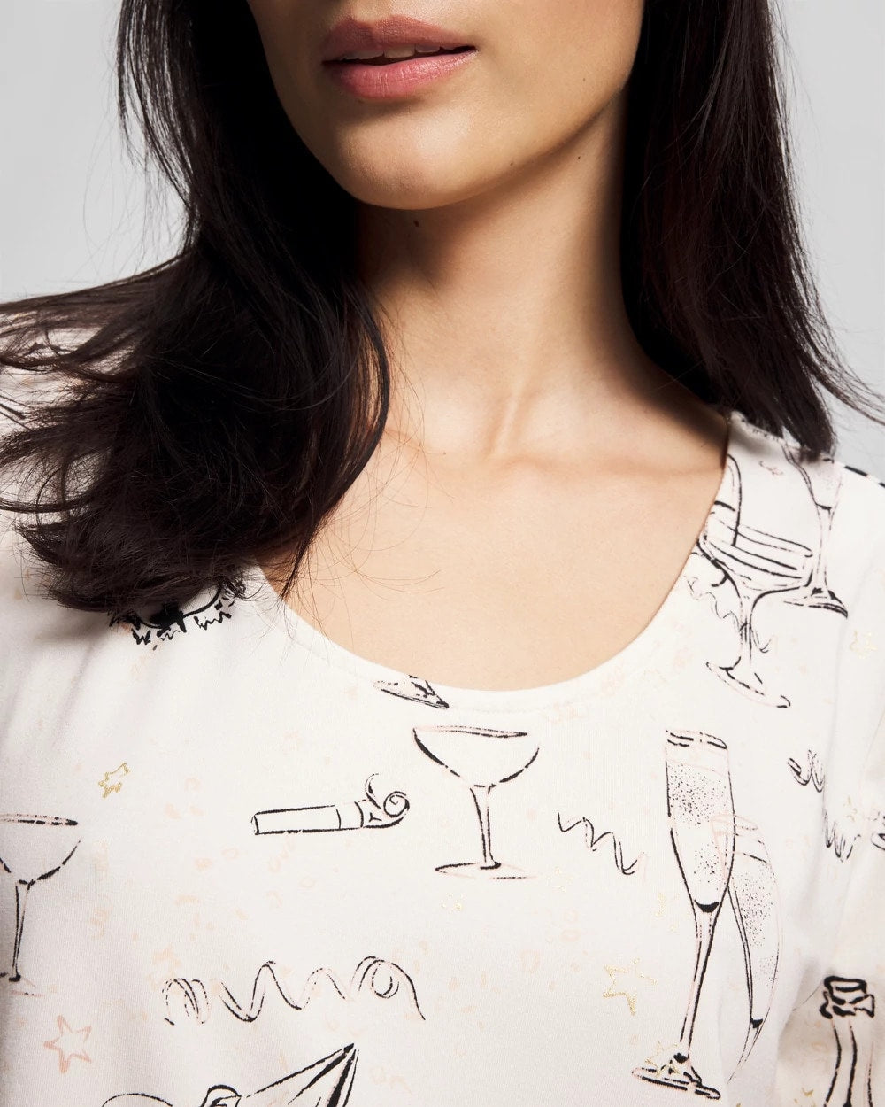 Long-Sleeve Sleepshirt - FIZZ THE SEASON FOIL | Soma Women