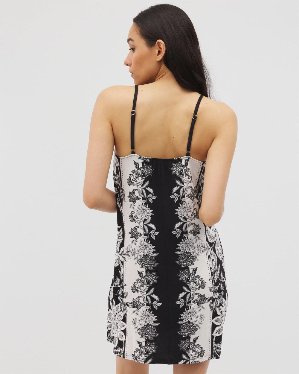 Flyaway Chemise - STAMPED FLORAL SCARF BLK | Soma Women