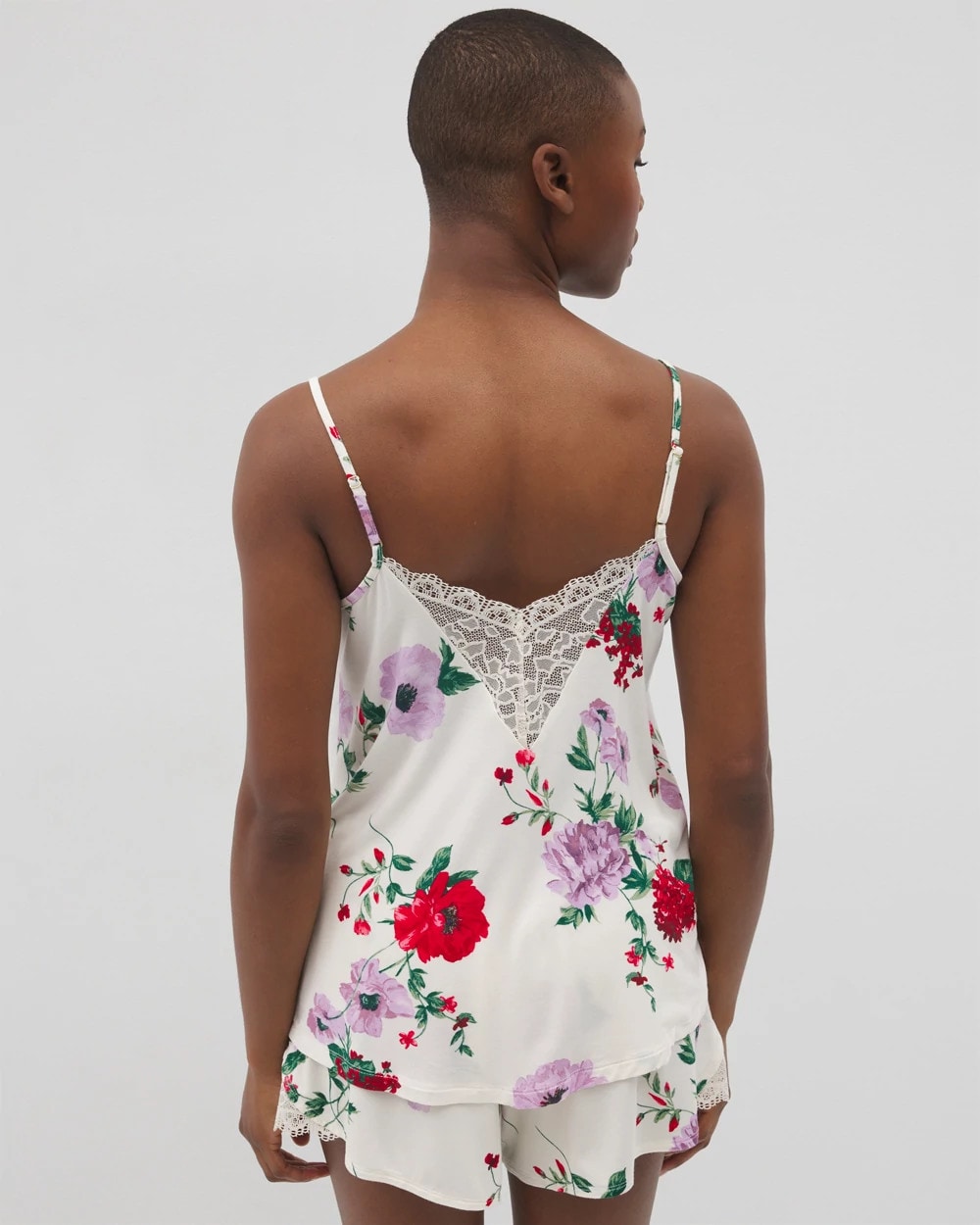 Lace Trim Pajama Cami - RHAPSODY FLORAL SUGAR | Soma Women