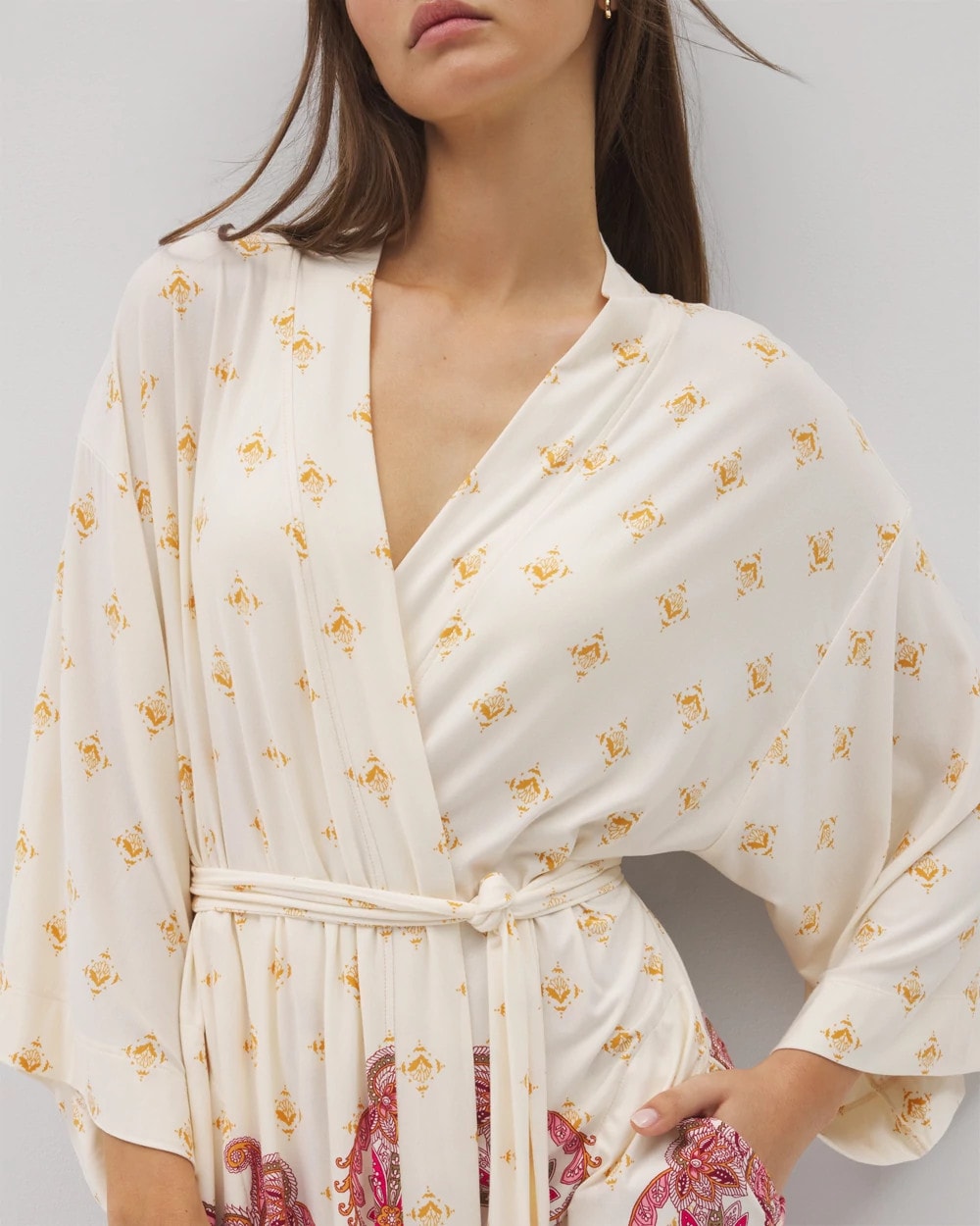 Kimono Short Robe - KASHMIR PAISLEY PLCD CH | Soma Women