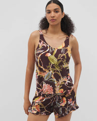 Shirred Strap Pajama Tank - PARROT-DISO PLUME G PLUM | Soma Women