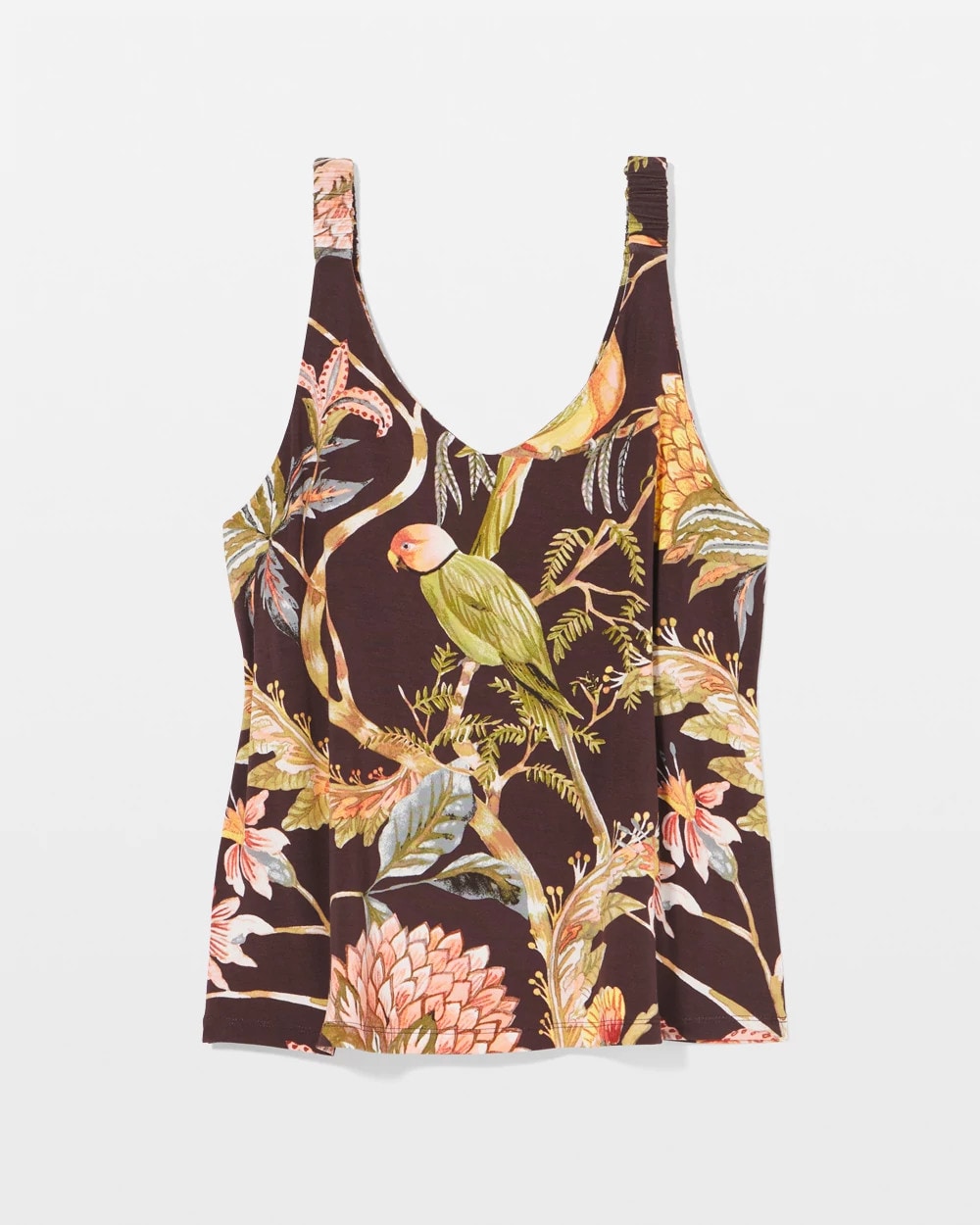 Shirred Strap Pajama Tank - PARROT-DISO PLUME G PLUM | Soma Women