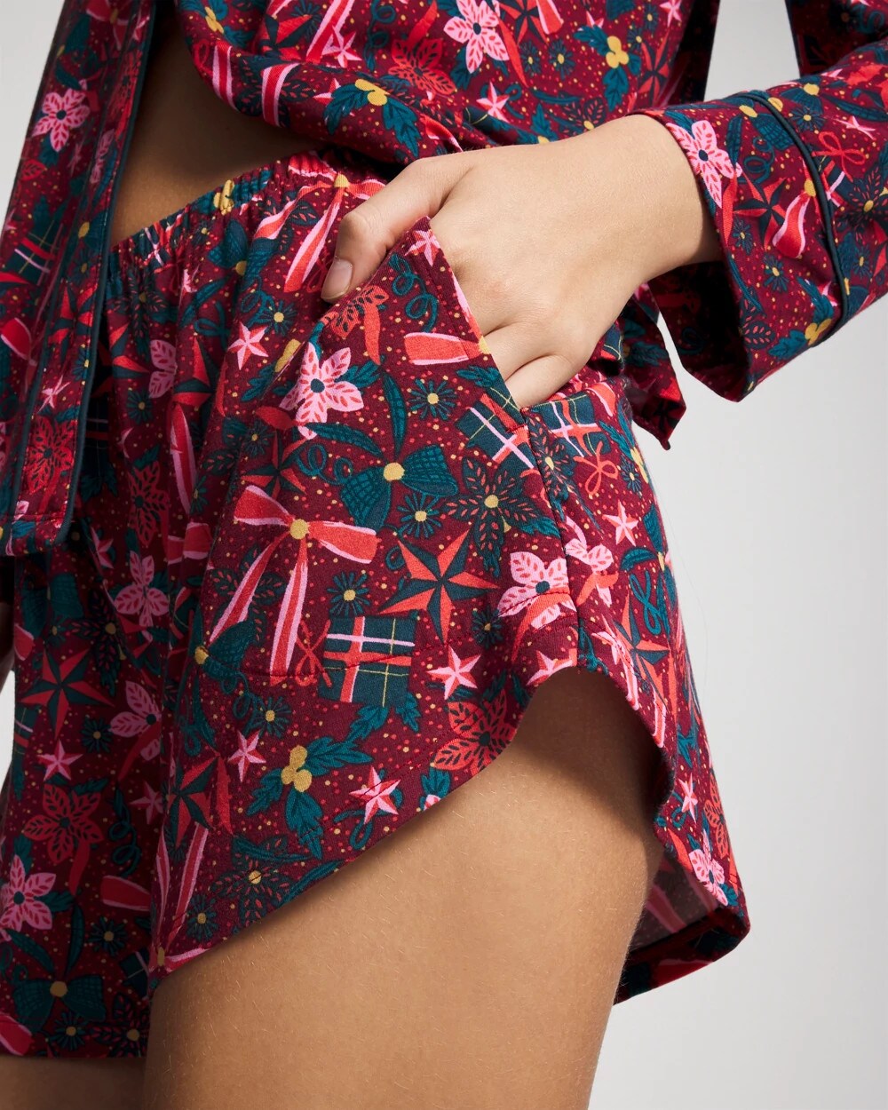 Relaxed Pajama Short - HOLLY JOLLY RED VELVET | Soma Women