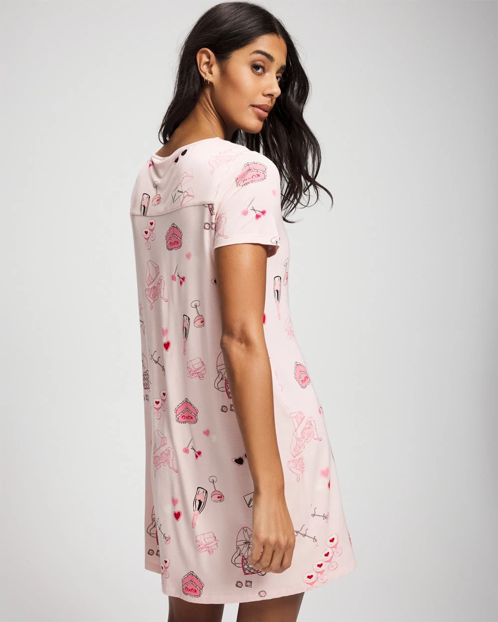 Short Sleeve Sleepshirt - BE MINE PRETTY PINK | Soma Women