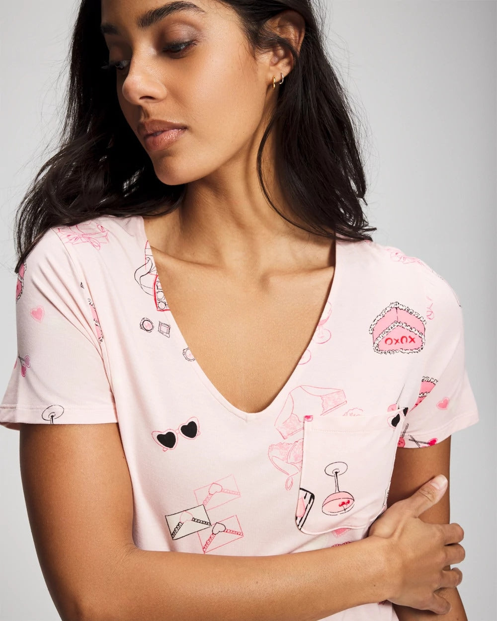 Short Sleeve Sleepshirt - BE MINE PRETTY PINK | Soma Women