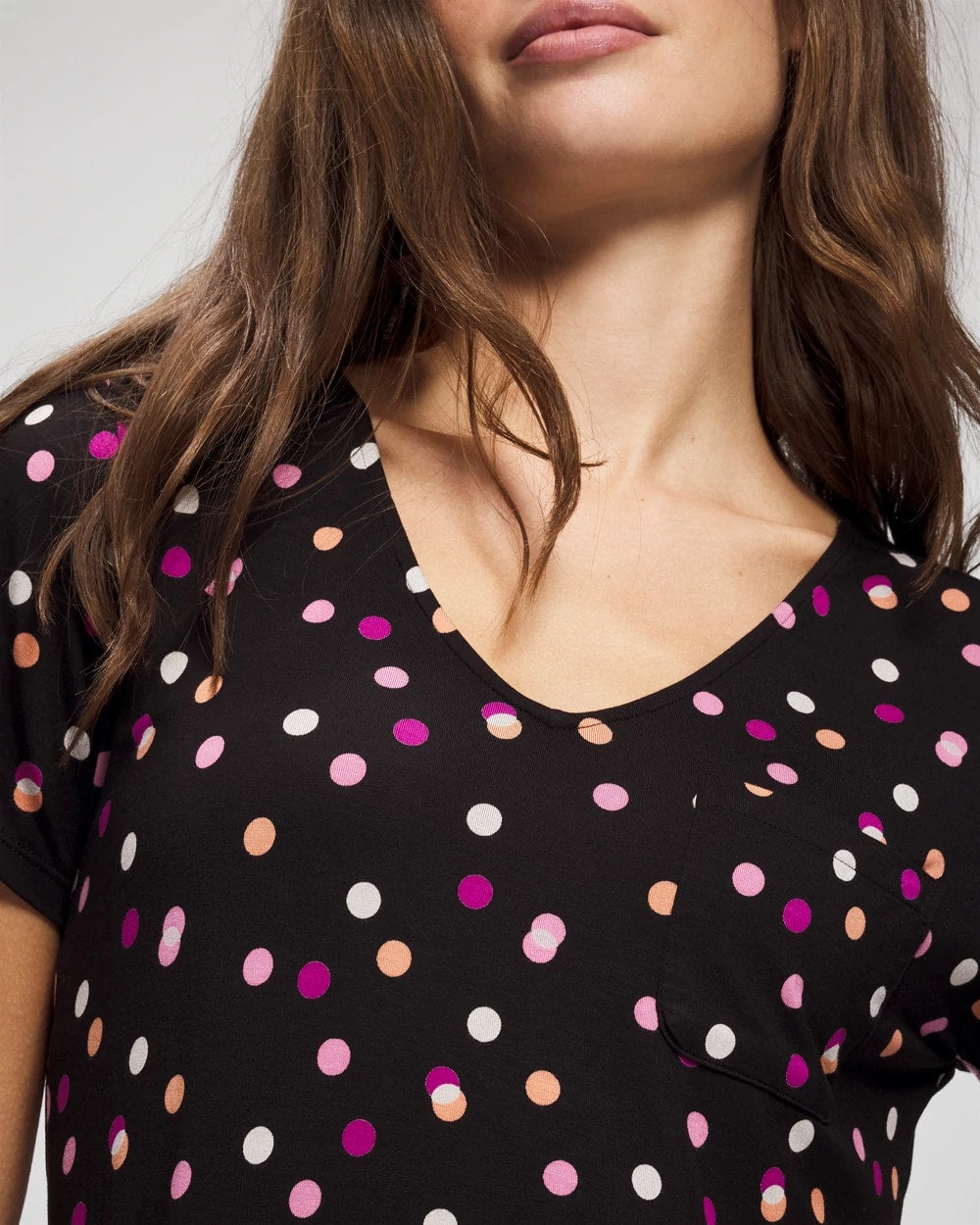 Short Sleeve Sleepshirt - DANCING DOTS BLACK | Soma Women