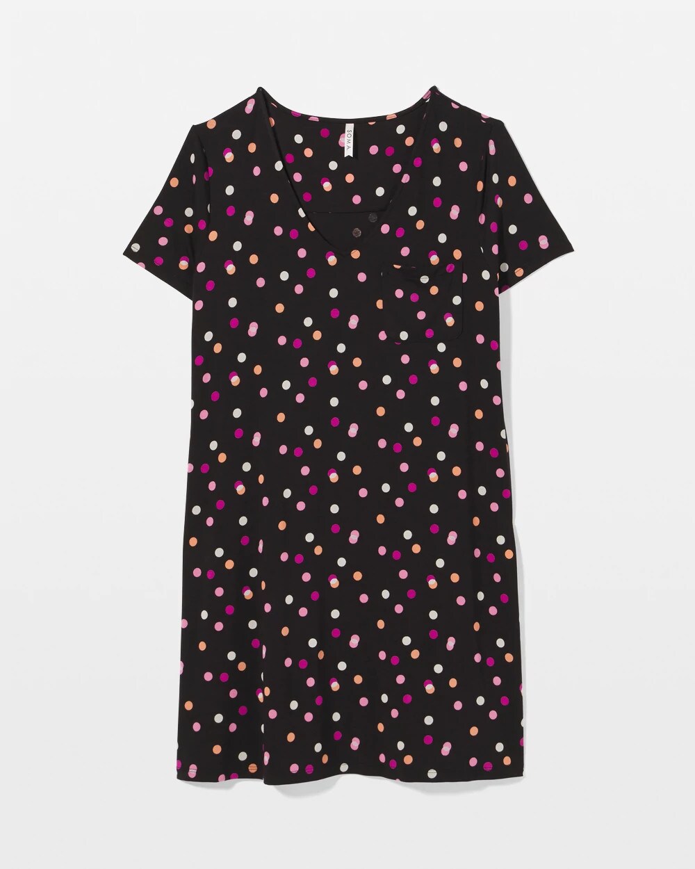 Short Sleeve Sleepshirt - DANCING DOTS BLACK | Soma Women