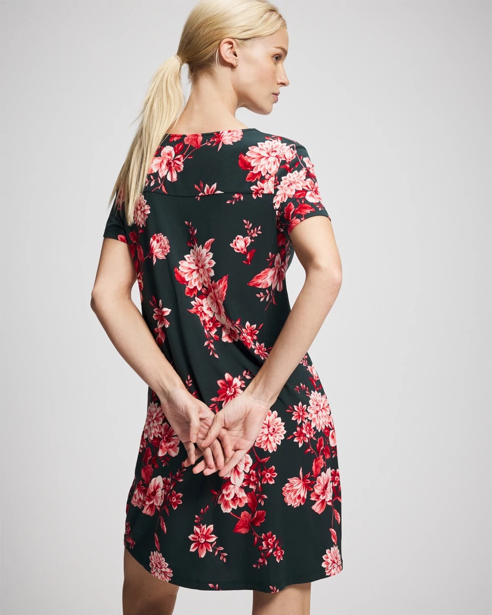 Short Sleeve Sleepshirt - COTTAGE FLORAL GREEN | Soma Women