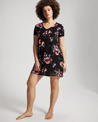 Short Sleeve Sleepshirt - FLORAL DREAMS BLACK | Soma Women