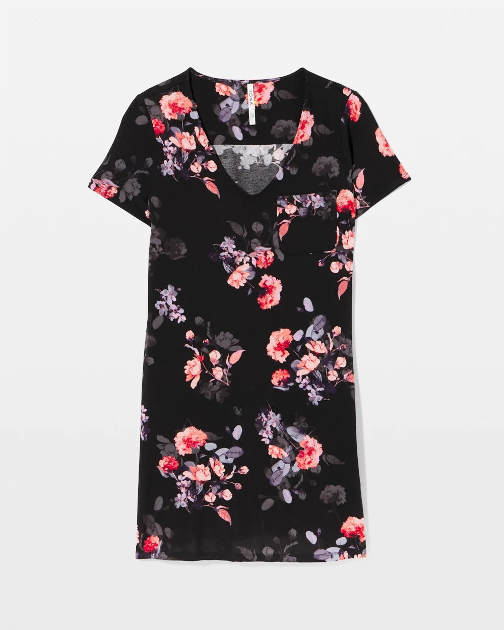 Short Sleeve Sleepshirt - FLORAL DREAMS BLACK | Soma Women