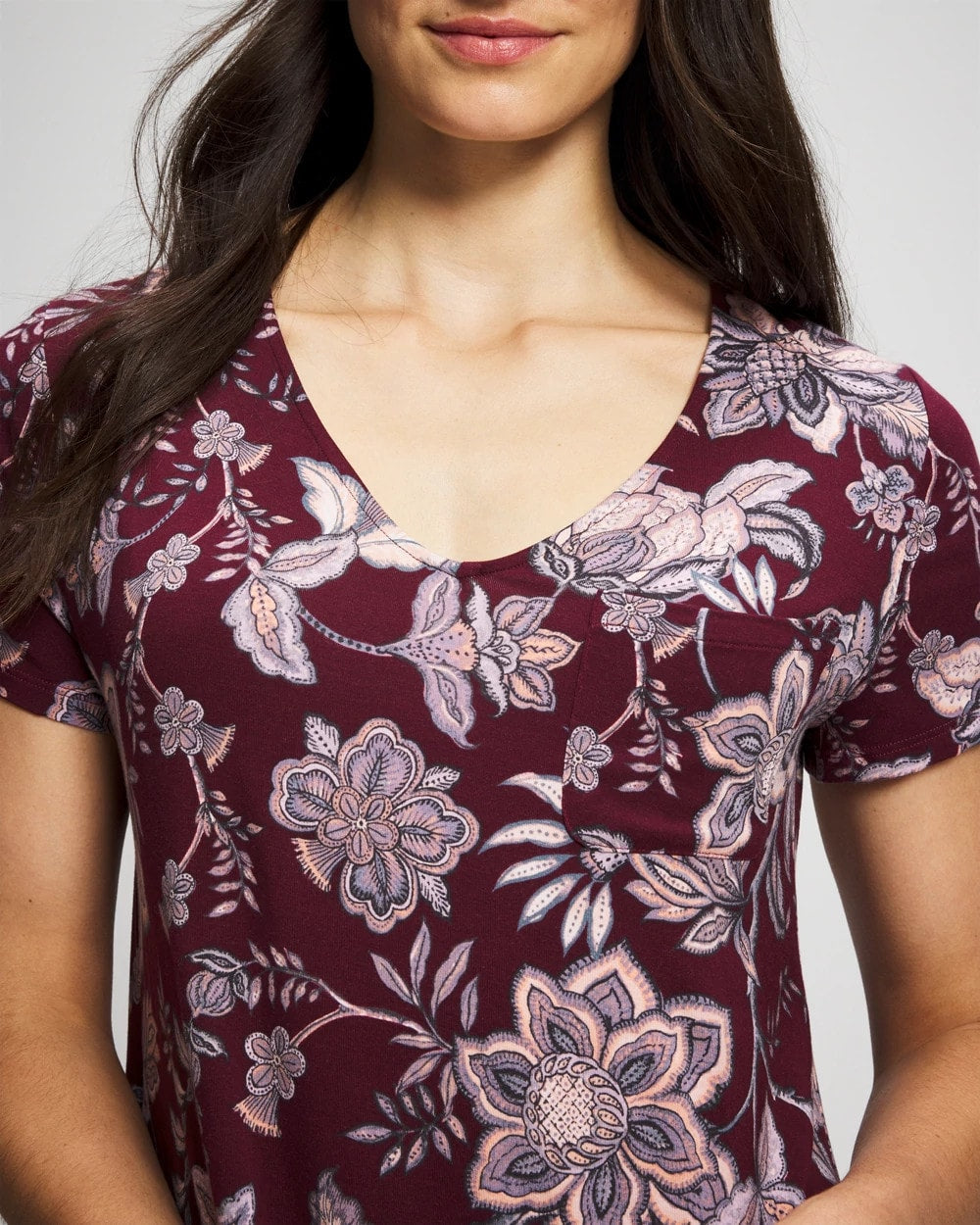 Short Sleeve Sleepshirt - PAISLEY SPLENDOR PLUM | Soma Women