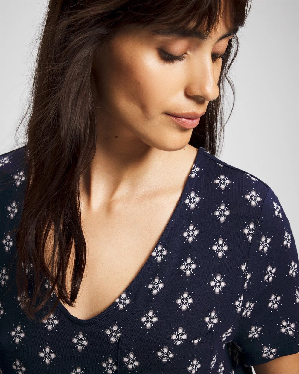 Short Sleeve Sleepshirt - BELLE FOULARD NAVY | Soma Women