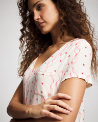 Short Sleeve Long Sleepshirt - COQUETTE VALENTINE CHAMP | Soma Women
