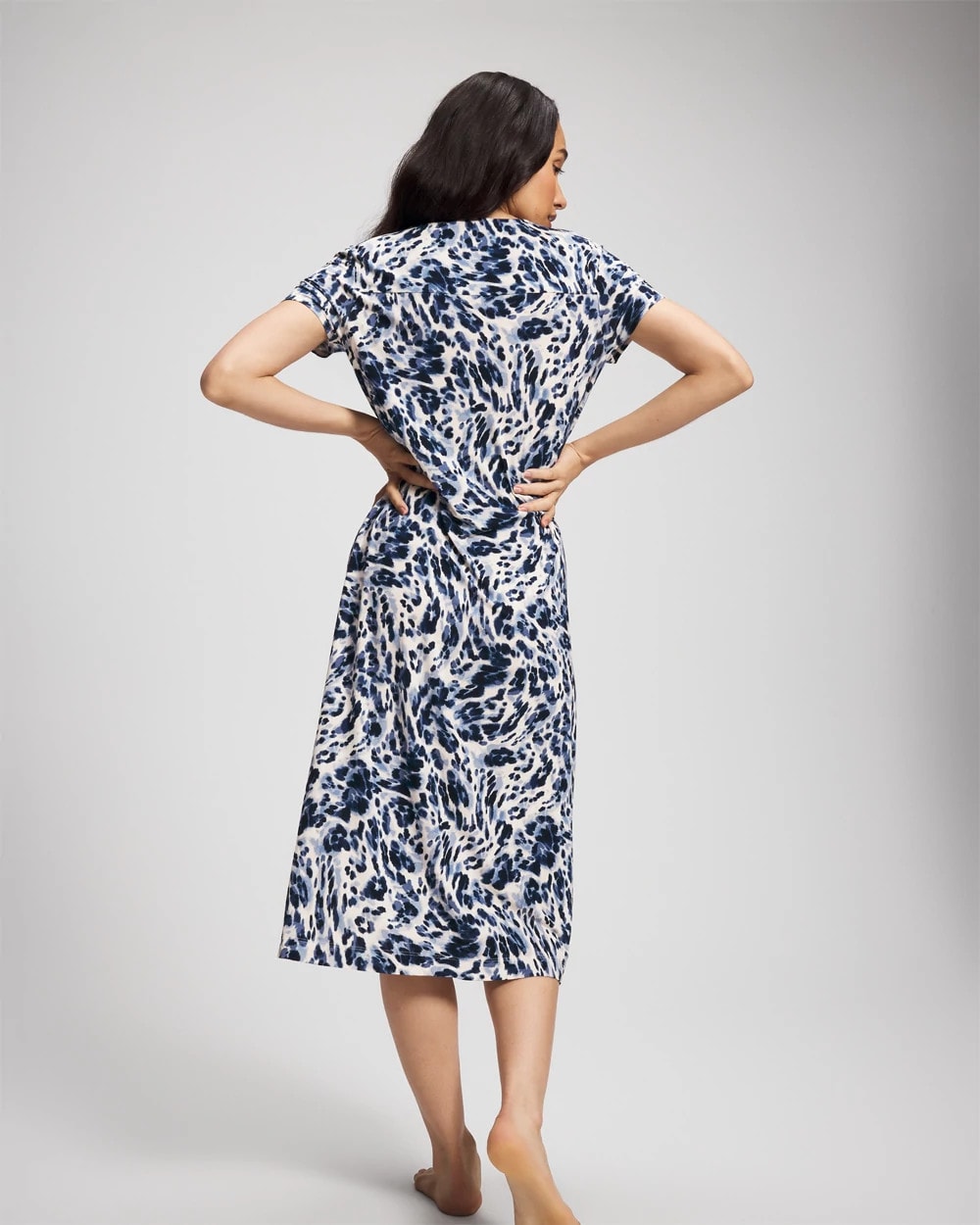 Short Sleeve Long Sleepshirt - LOVELIEST LEOPARD PARCH M | Soma Women