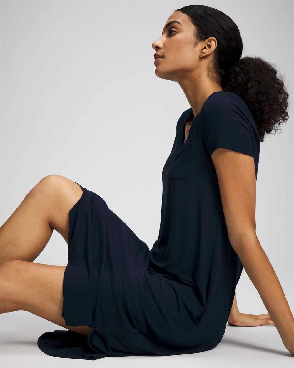 Short Sleeve Long Sleepshirt - NIGHTFALL NAVY | Soma Women