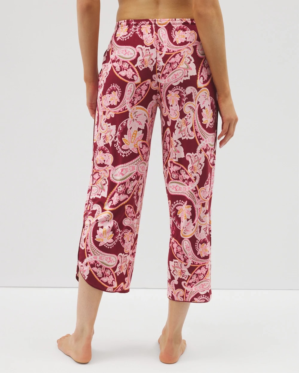 Piped Crop Pajama Pants - KASHMIR PAISLEY KISS | Soma Women