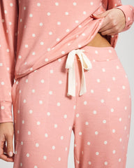 Banded Ankle Pajama Pant - DREAMY DOT MID BLUSH PINK | Soma Women