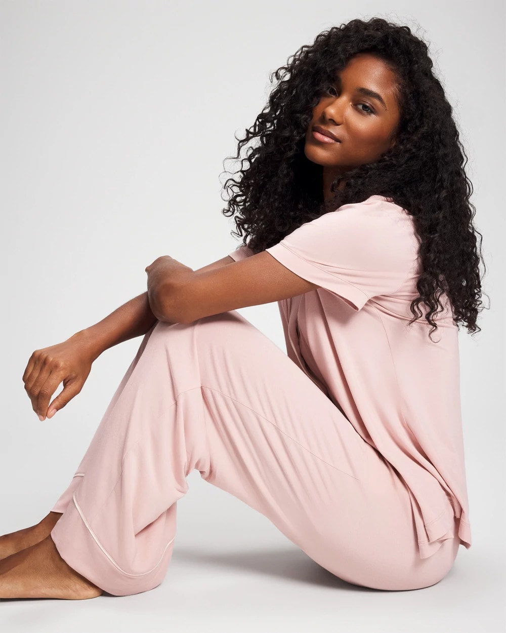 Solid Piped Pajama Pant - VINTAGE PINK | Soma Women
