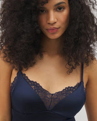 Lace-Trim Pajama Cami - NIGHTFALL NAVY | Soma Women