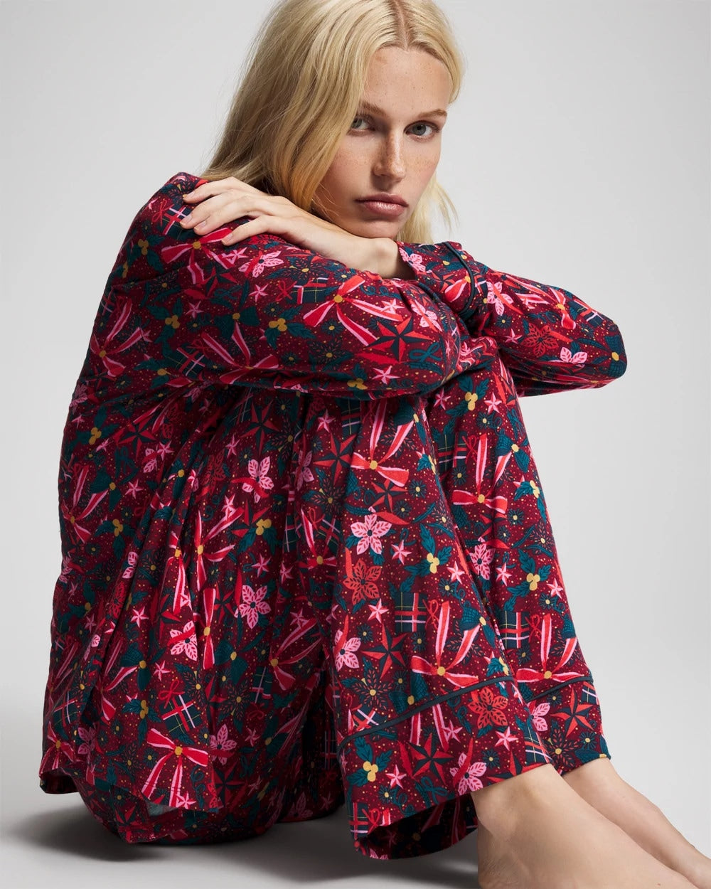 Printed Pajama Pant - HOLLY JOLLY RED VELVET | Soma Women