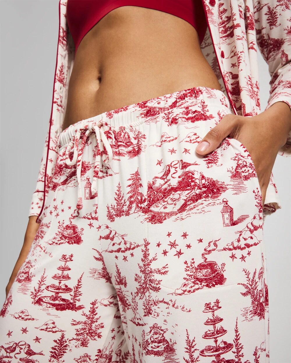 Printed Pajama Pant - ENCHANTED TOILE CHAMPAGNE | Soma Women