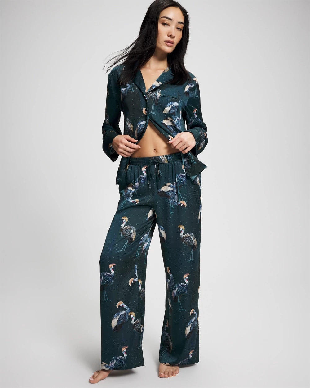 Pajama Pants - MIDNIGHT CRANES BLUE | Soma Women