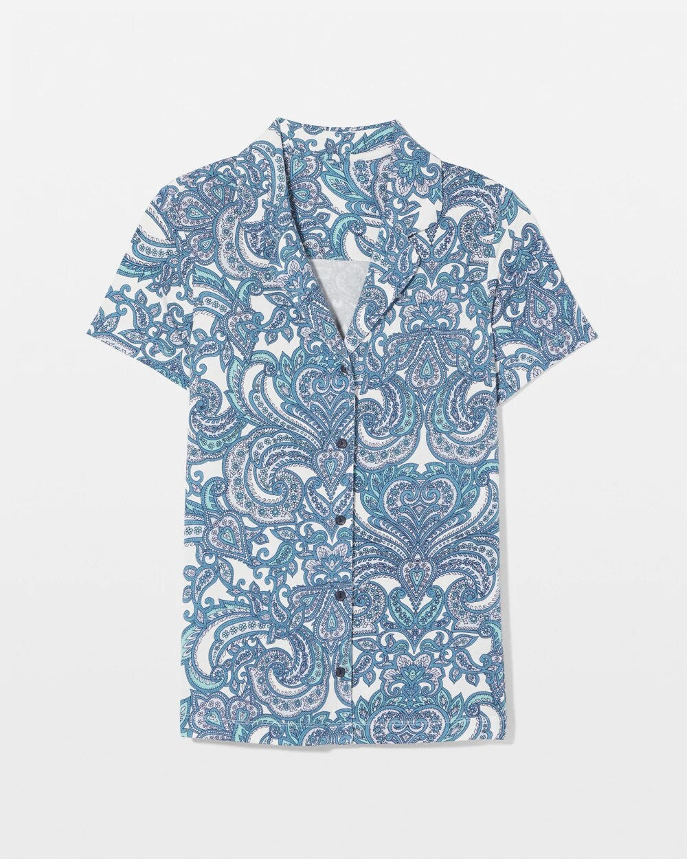 Short Sleeve Notch Collar Pajama Top - SHOW OFF PAISLEY COCONUT | Soma Women