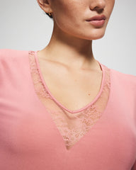 Lace Long Sleeve Pajama Top - ANTIQUE PINK | Soma Women