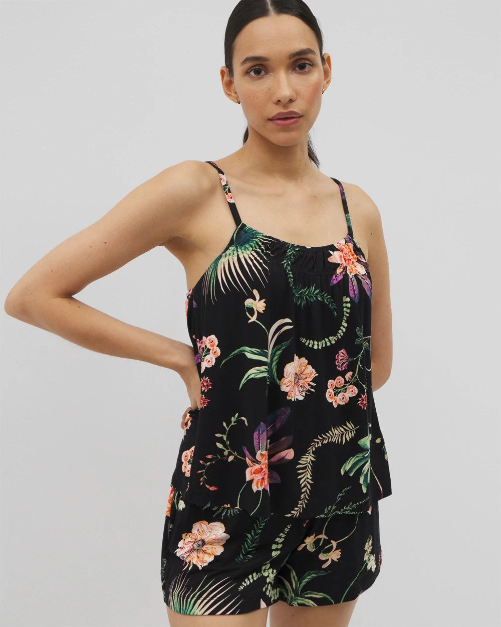 Pajama Cami - PARADISE PLUMES BLACK | Soma Women