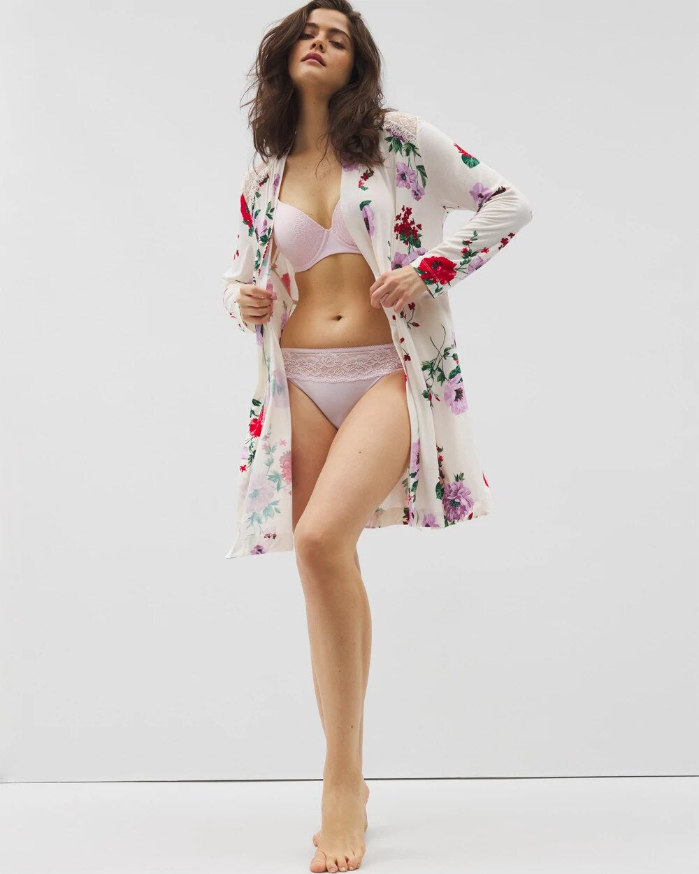 Short Robe With Lace - RHAPSODY FLORAL SUGAR | Soma Women